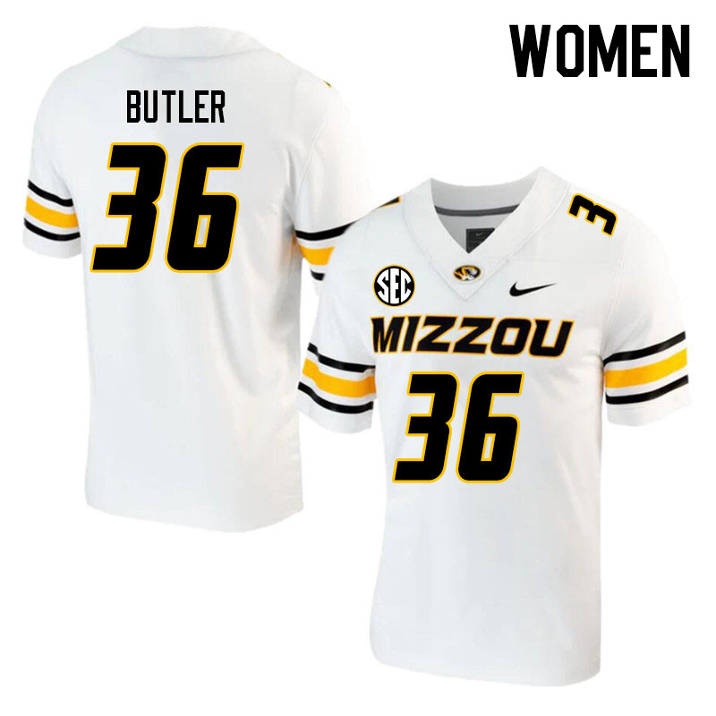 Women #36 Devyn Butler Missouri Tigers College 2023 Football Stitched Jerseys Sale-White